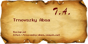 Trnovszky Absa névjegykártya